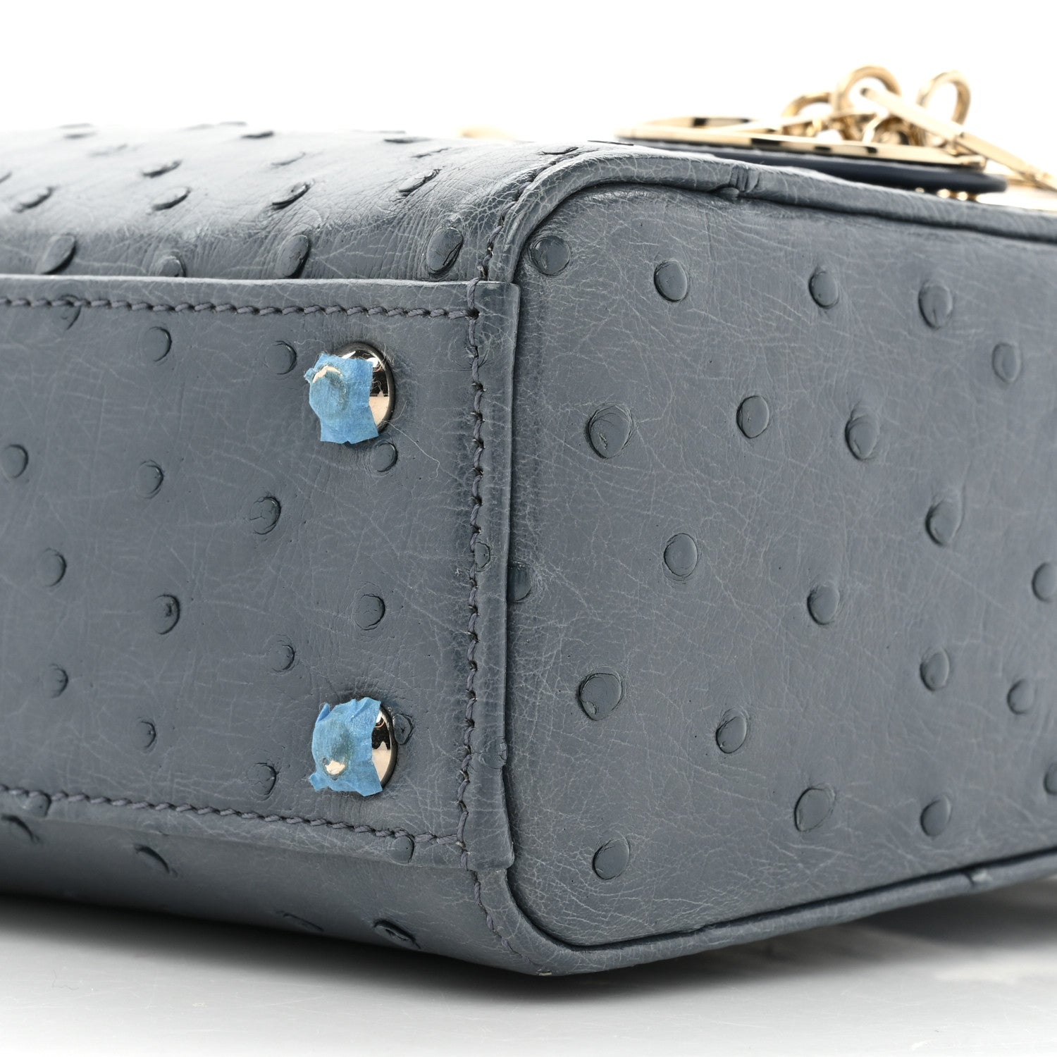 Christian Dior Ostrich Mini Lady Dior Dark Grey 8 of 12