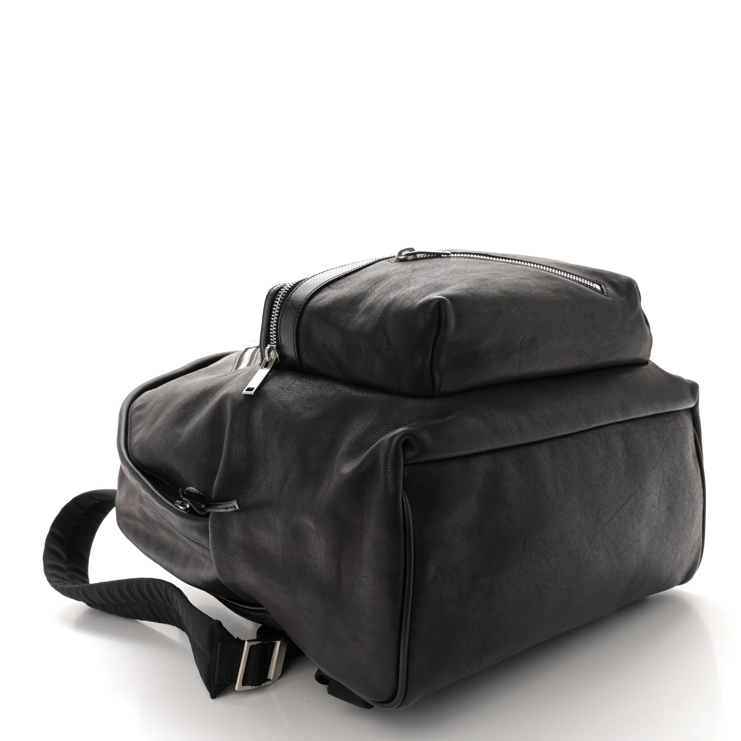 Saint Laurent Calfskin Multi Zipper City Backpack Black 4 of 10