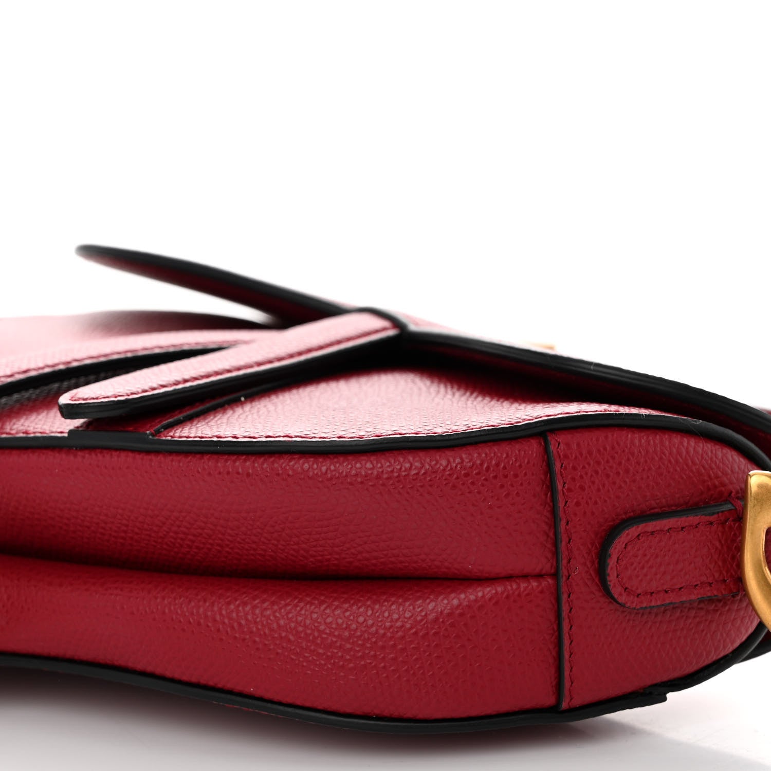 Christian Dior Grained Calfskin Mini Saddle Bag Red 10 of 10