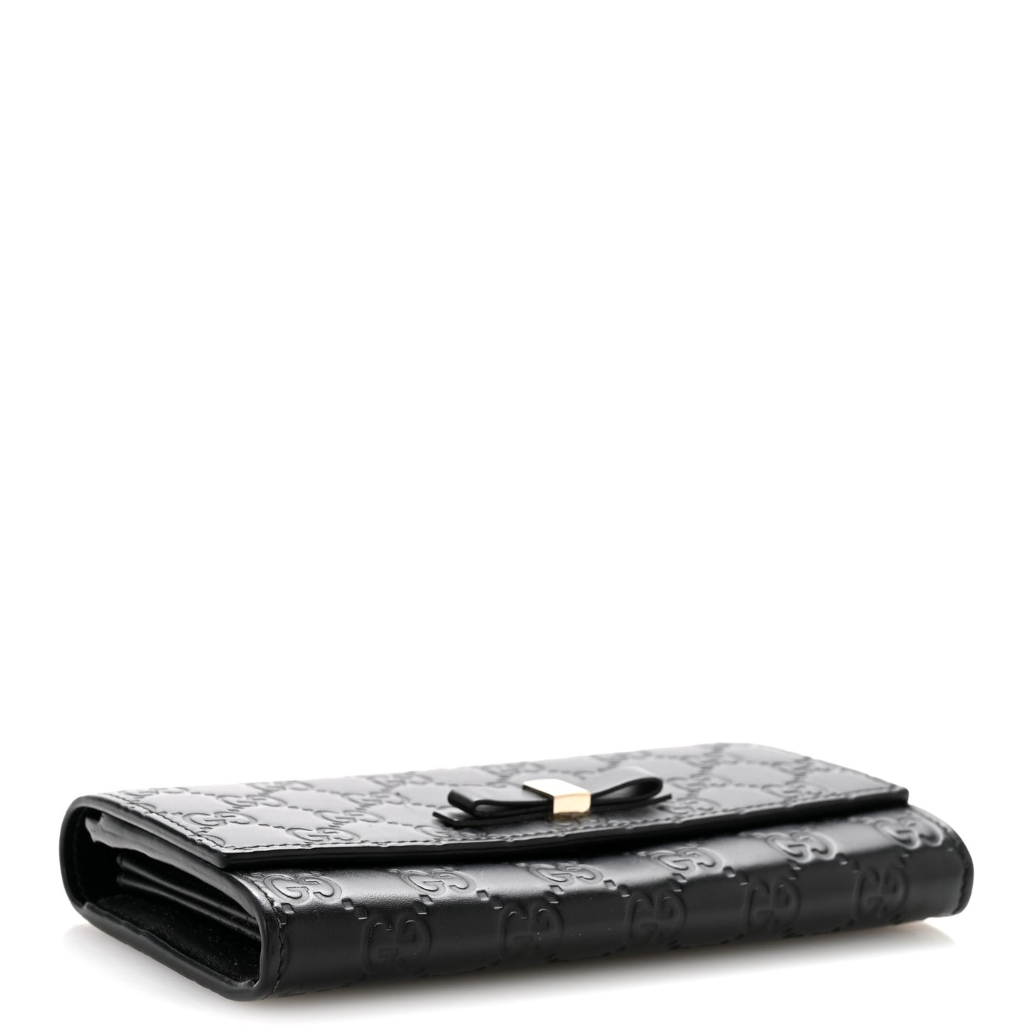 Microguccissima Bow Continental Wallet Black