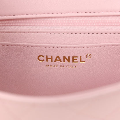 Chanel Lambskin Quilted Mini Top Handle Rectangular Flap Light Pink 6 of 12