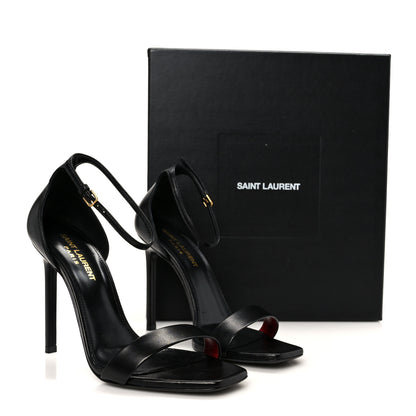 Saint Laurent Calfskin Amber 105 Ankle Strap Sandals 37.5 Black 10 of 10