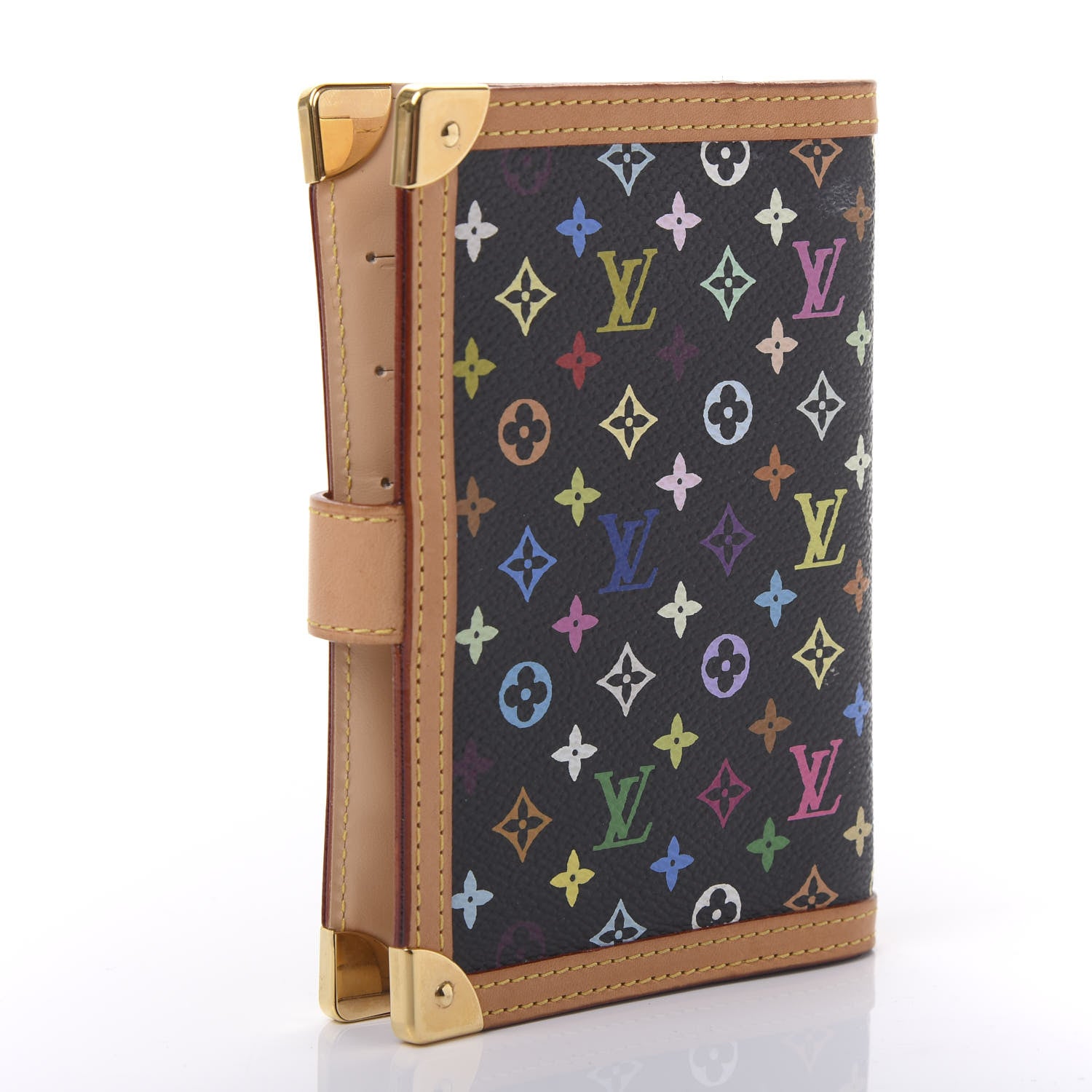 Louis Vuitton Monogram Multicolor Small Ring Agenda Cover Black 3 of 11