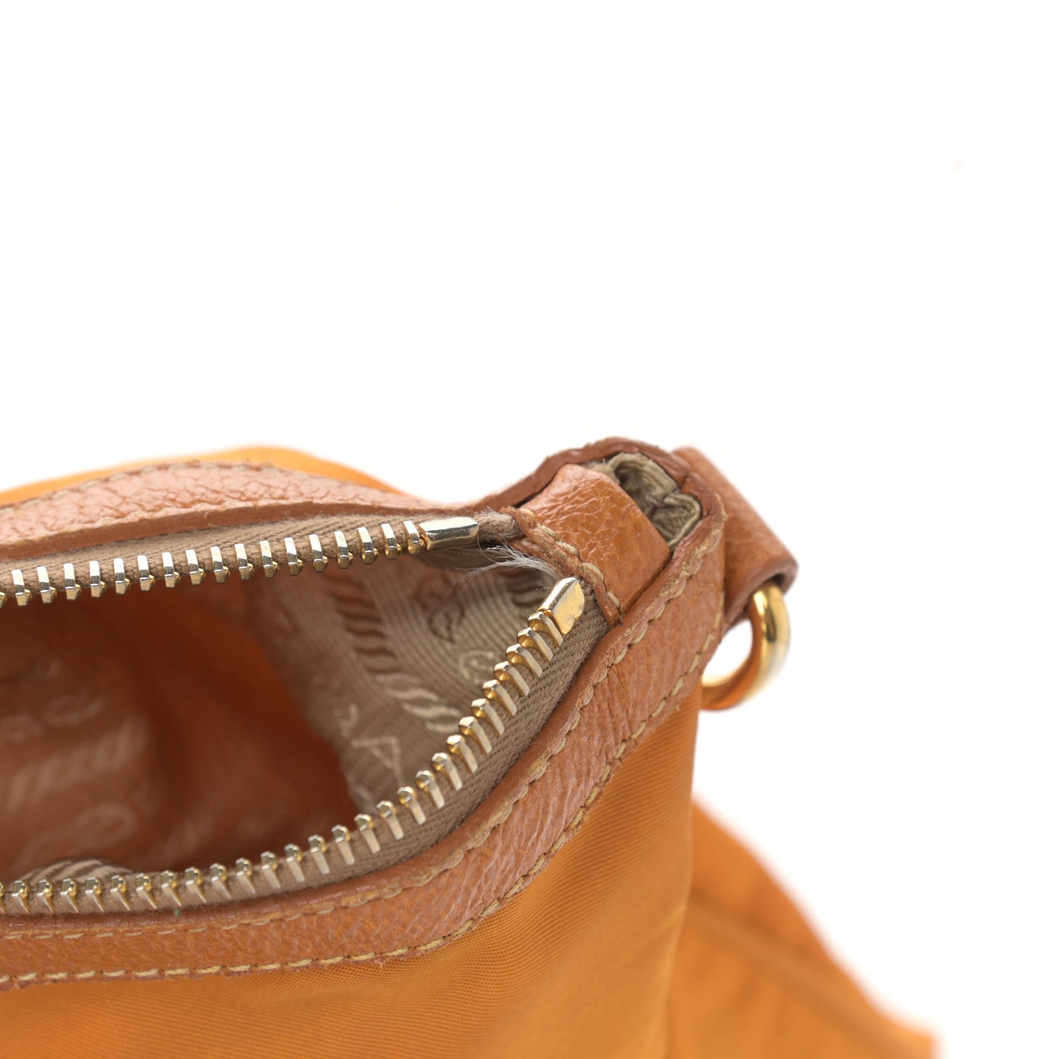 Prada Tessuto Nylon Soft Calf Tote Yellow 15 of 16