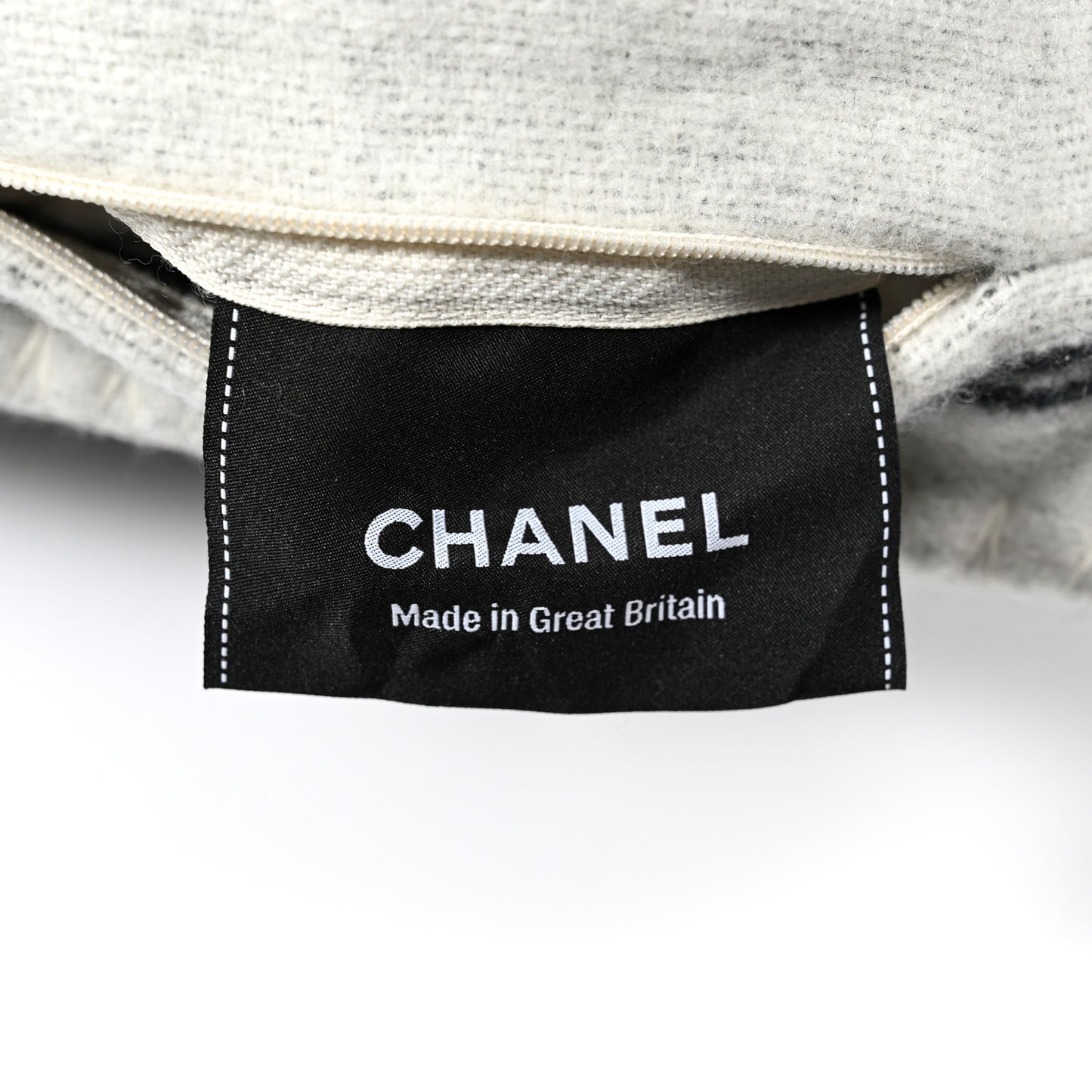 Merino Wool Cashmere CC Pillow Black White