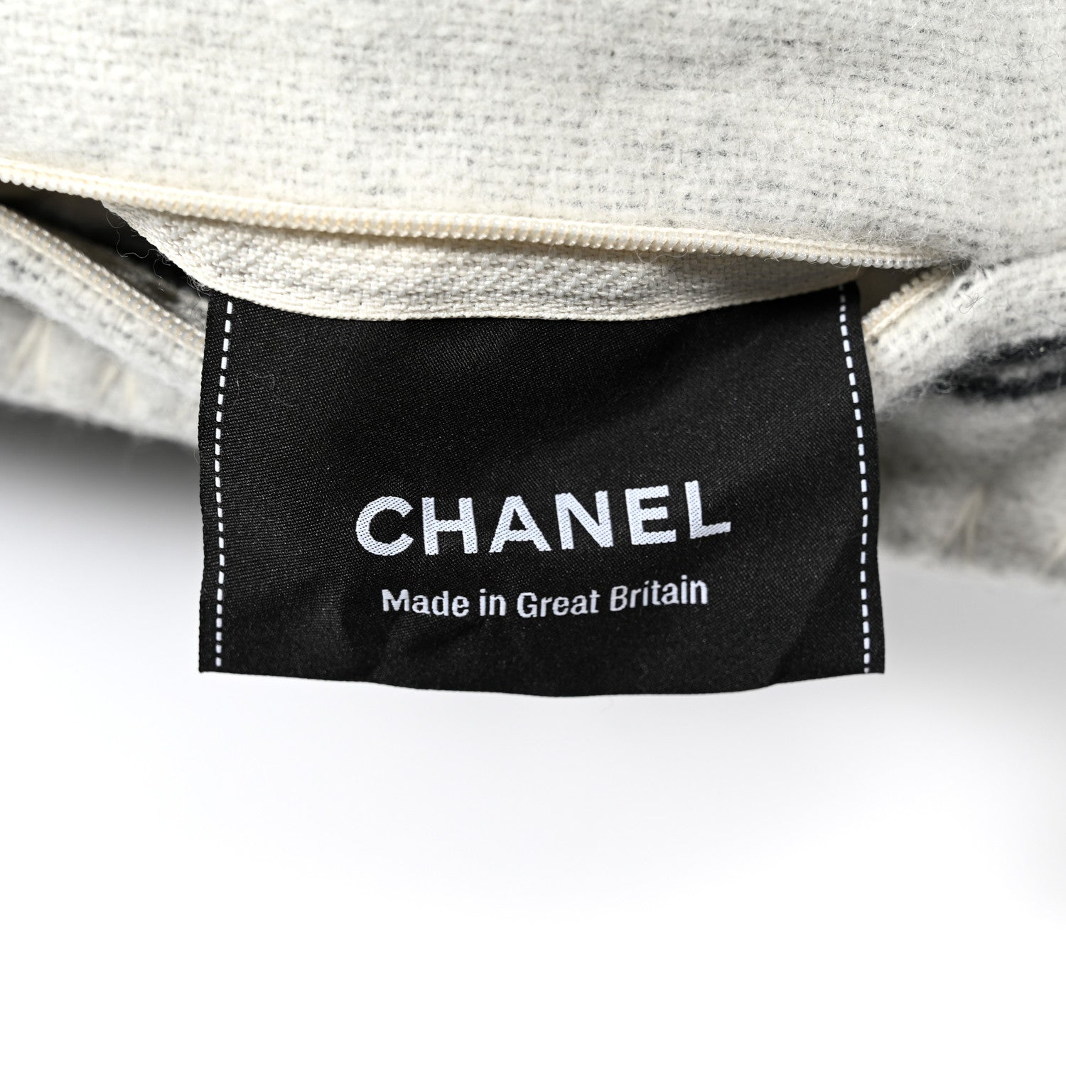 Chanel Merino Wool Cashmere CC Pillow Black White 3 of 3