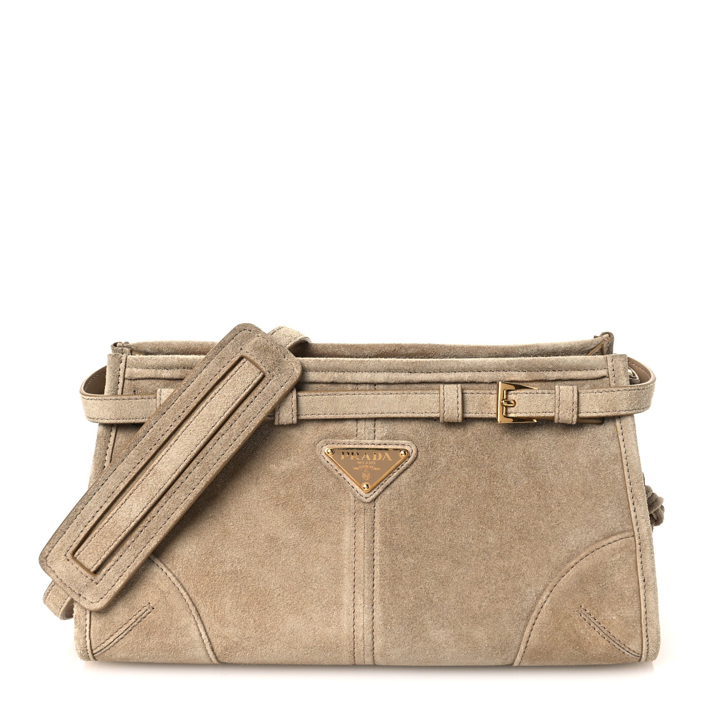Scamosciato Triangle Small Bonnie Shoulder Bag Deserto