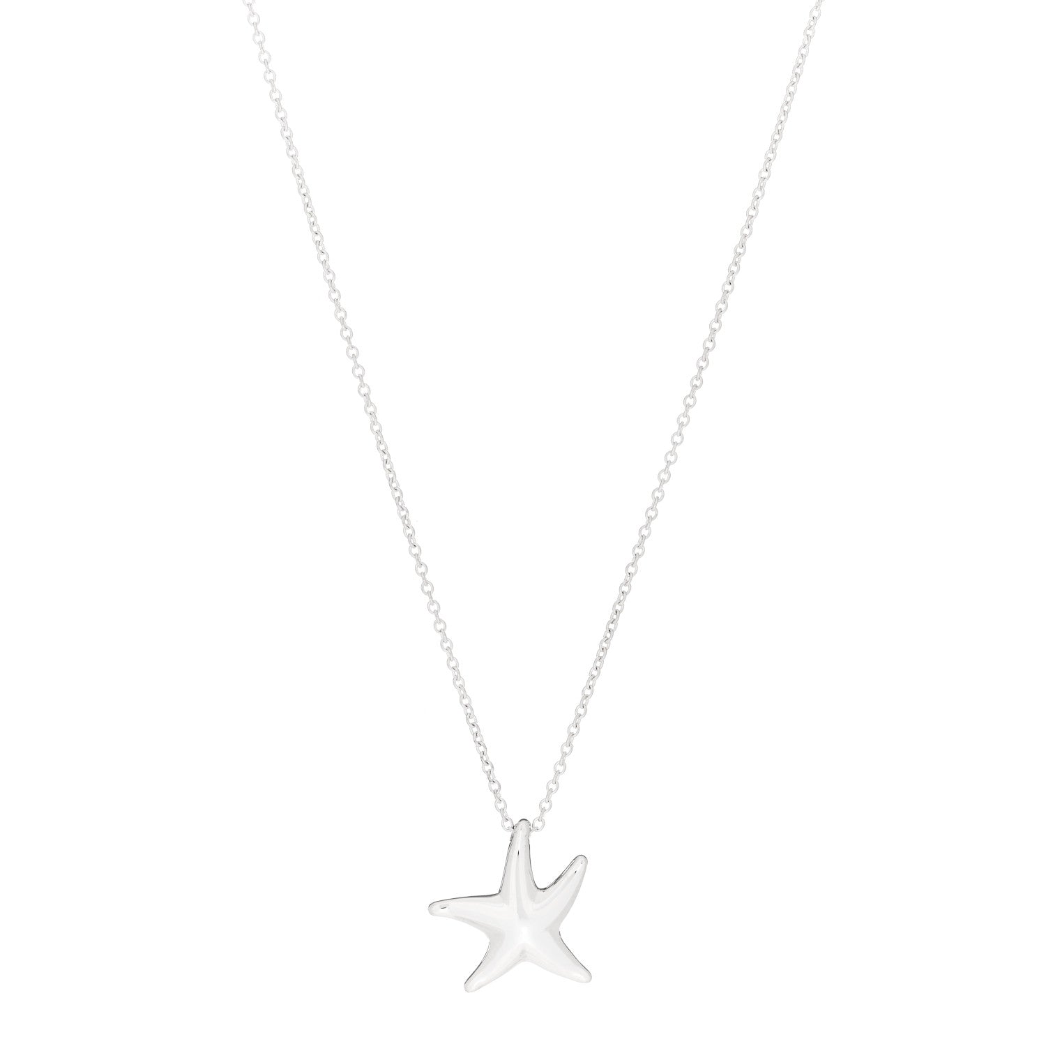 Tiffany Sterling Silver 15mm Elsa Peretti Starfish Pendant Necklace 1 of 5