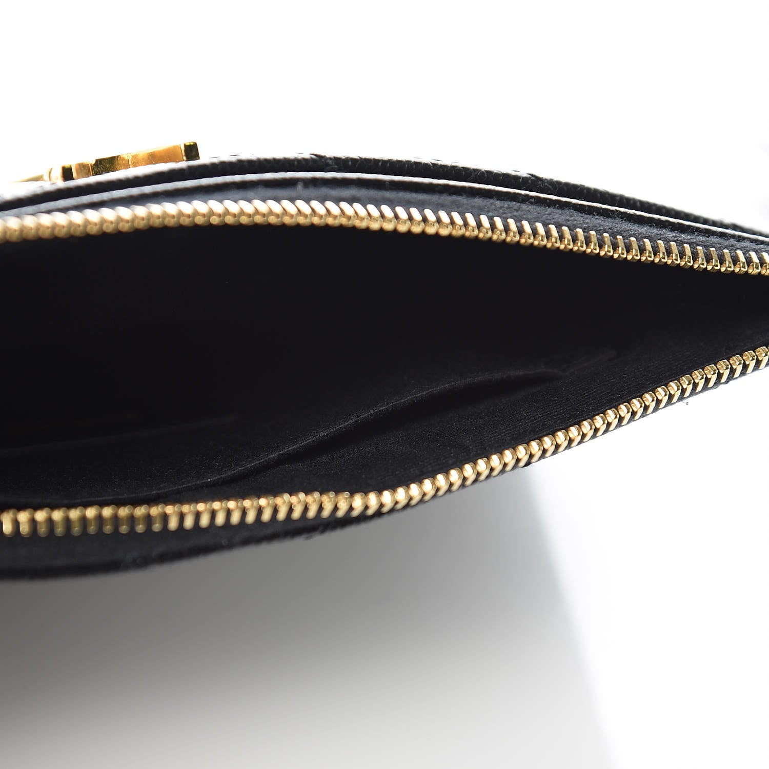 Saint Laurent Grain De Poudre Chevron Monogram Bill Pouch Black 8 of 9