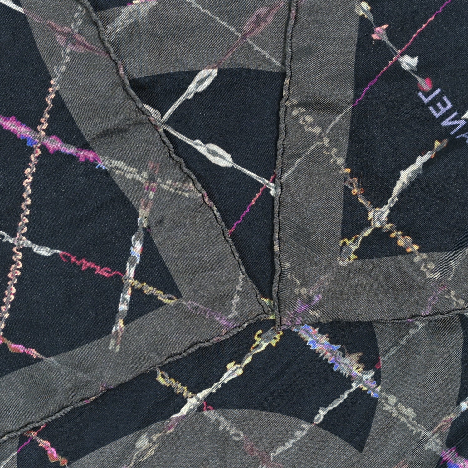 Chanel Silk CC Logo Square Scarf Multicolor 3 of 3