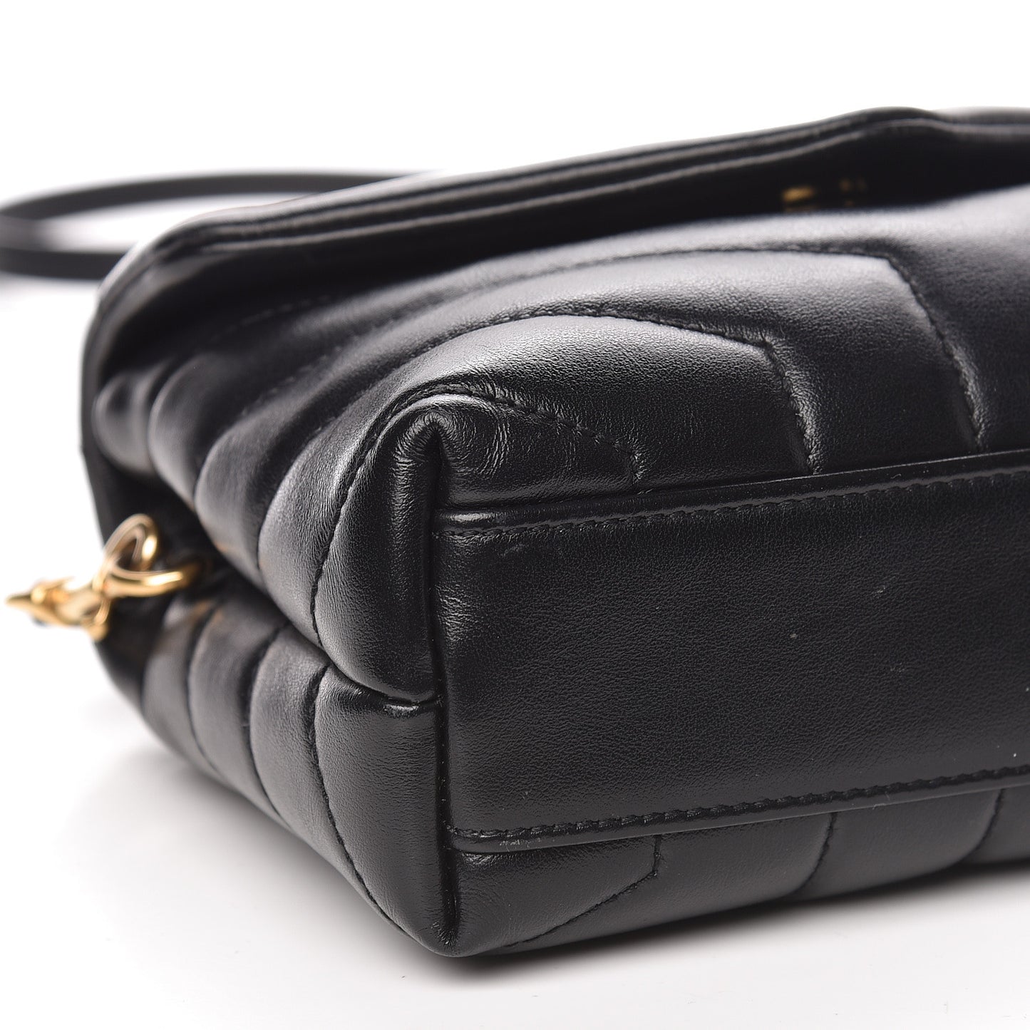 Calfskin Y Quilted Monogram Toy Loulou Crossbody Bag Black
