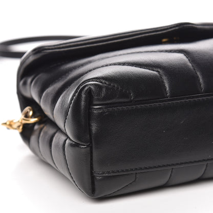 Saint Laurent Calfskin Y Quilted Monogram Toy Loulou Crossbody Bag Black 9 of 11