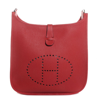 Hermes Taurillon Clemence Evelyne III GM Rouge Casaque 1 of 15