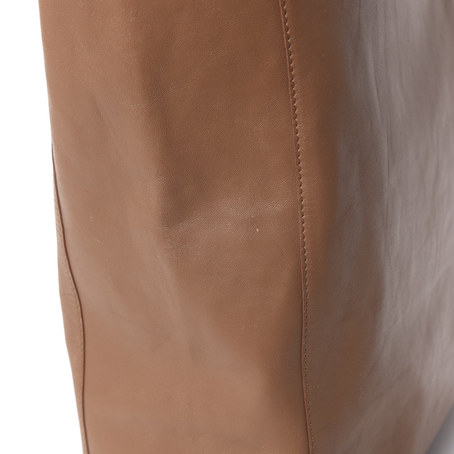 Lambskin Vertical Cabas Beige Brown