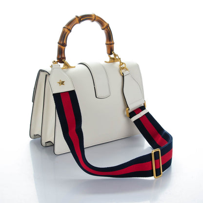 Gucci Calfskin Bamboo Web Medium Dionysus Top Handle Bag White Blue Hibiscus Red 3 of 7