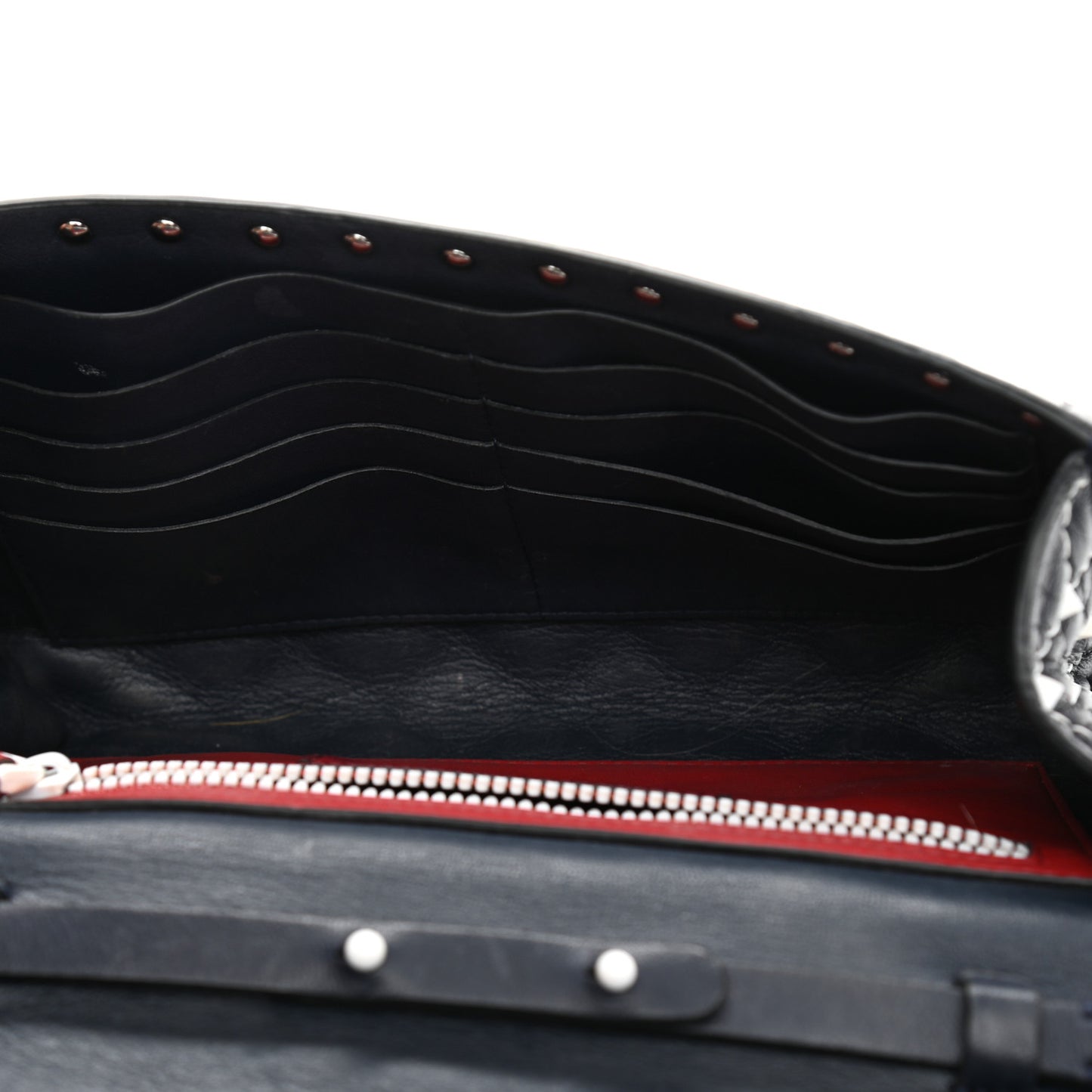 Lambskin Free Rockstud Spike Wallet On Chain Marine