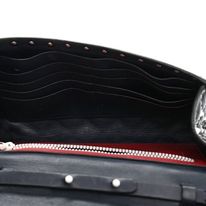 Valentino Garavani Lambskin Free Rockstud Spike Wallet On Chain Marine 4 of 12