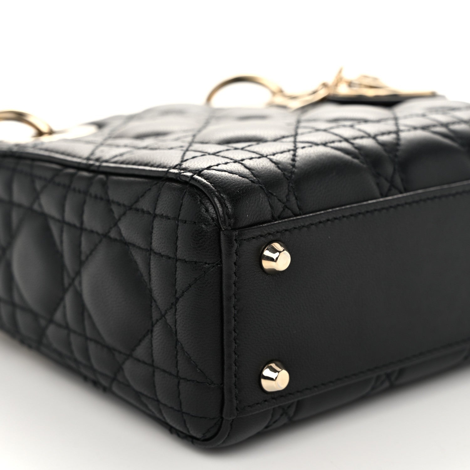 Christian Dior Lambskin Cannage Mini Lady Dior Black 9 of 10