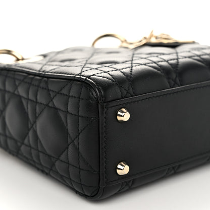 Christian Dior Lambskin Cannage Mini Lady Dior Black 9 of 10