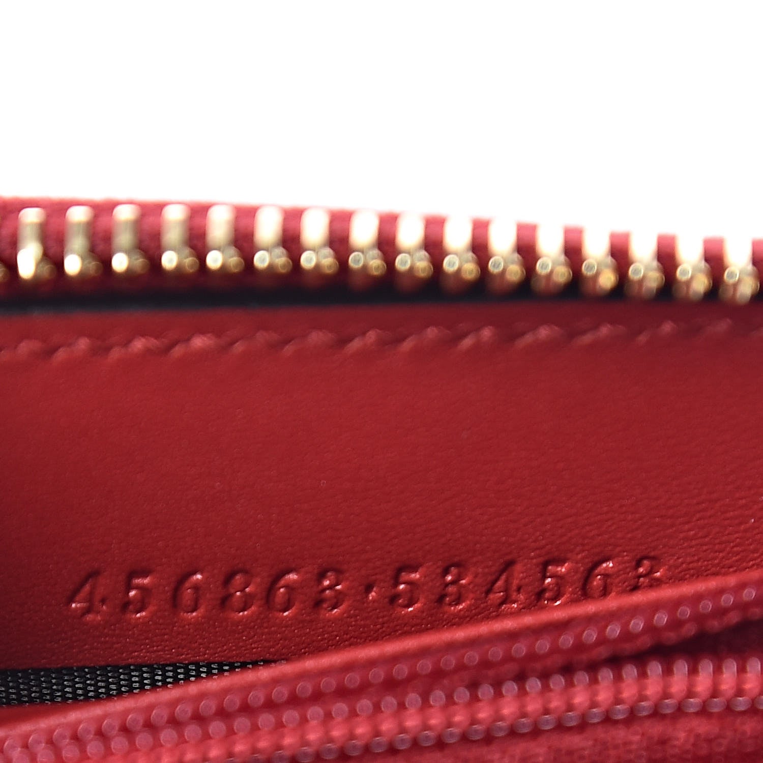 Gucci GG Supreme Monogram Kingsnake Heart Embroidered Zip Around Wallet Red 7 of 9