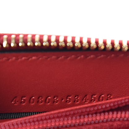 Gucci GG Supreme Monogram Kingsnake Heart Embroidered Zip Around Wallet Red 7 of 9