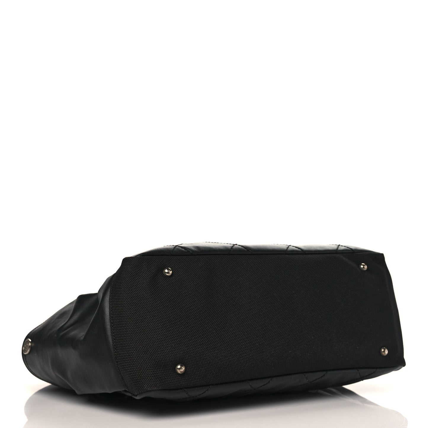 Coated Canvas Quilted Large Paris Biarritz Tote Black
