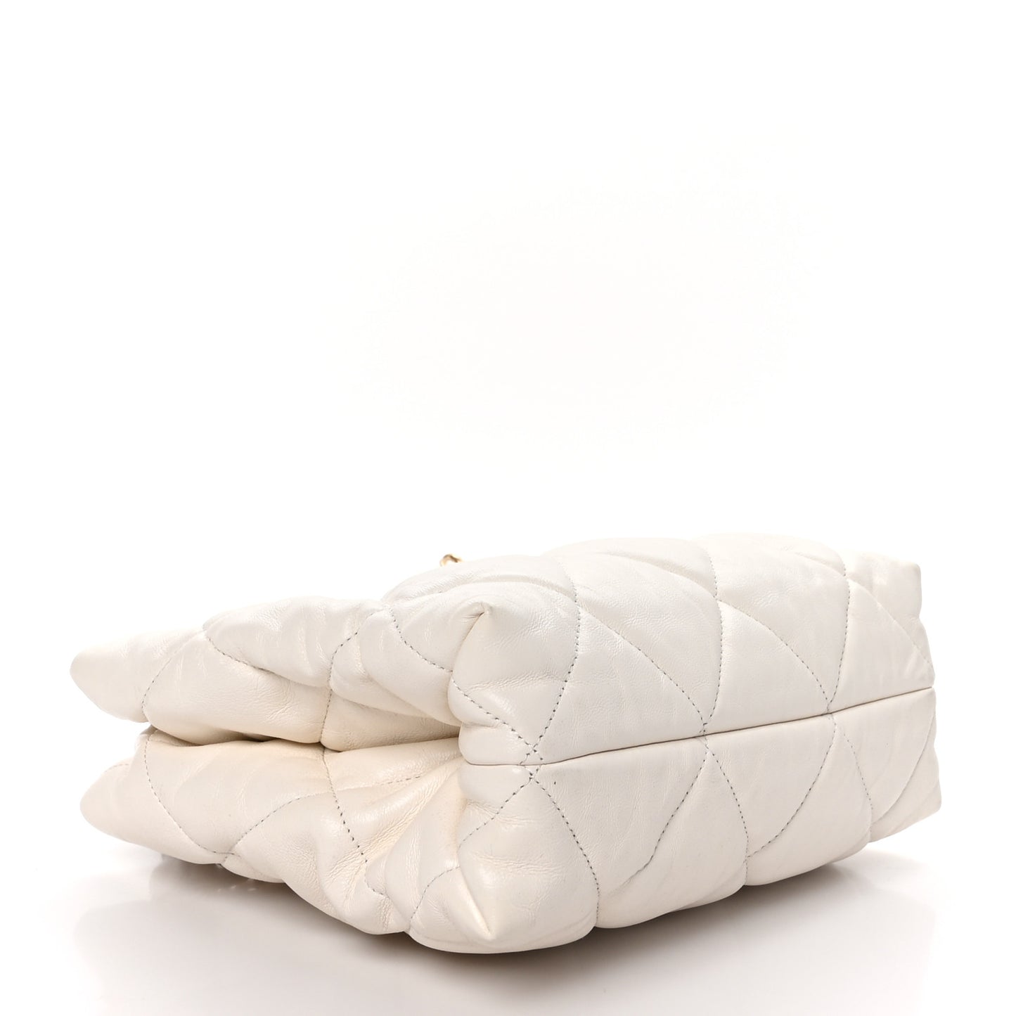 Lambskin Quilted Small Shopping Bag White