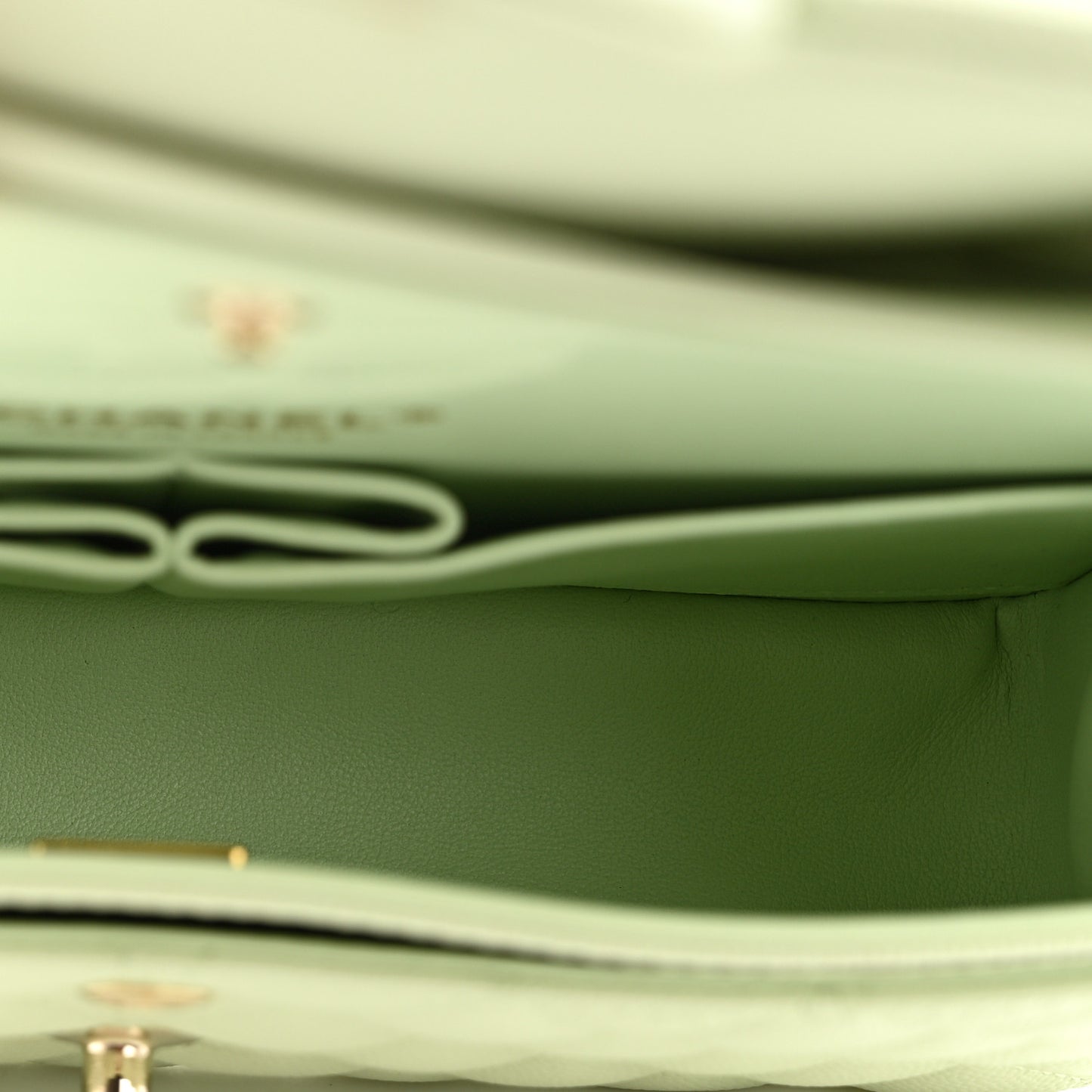Caviar Quilted Small Double Flap Light Green