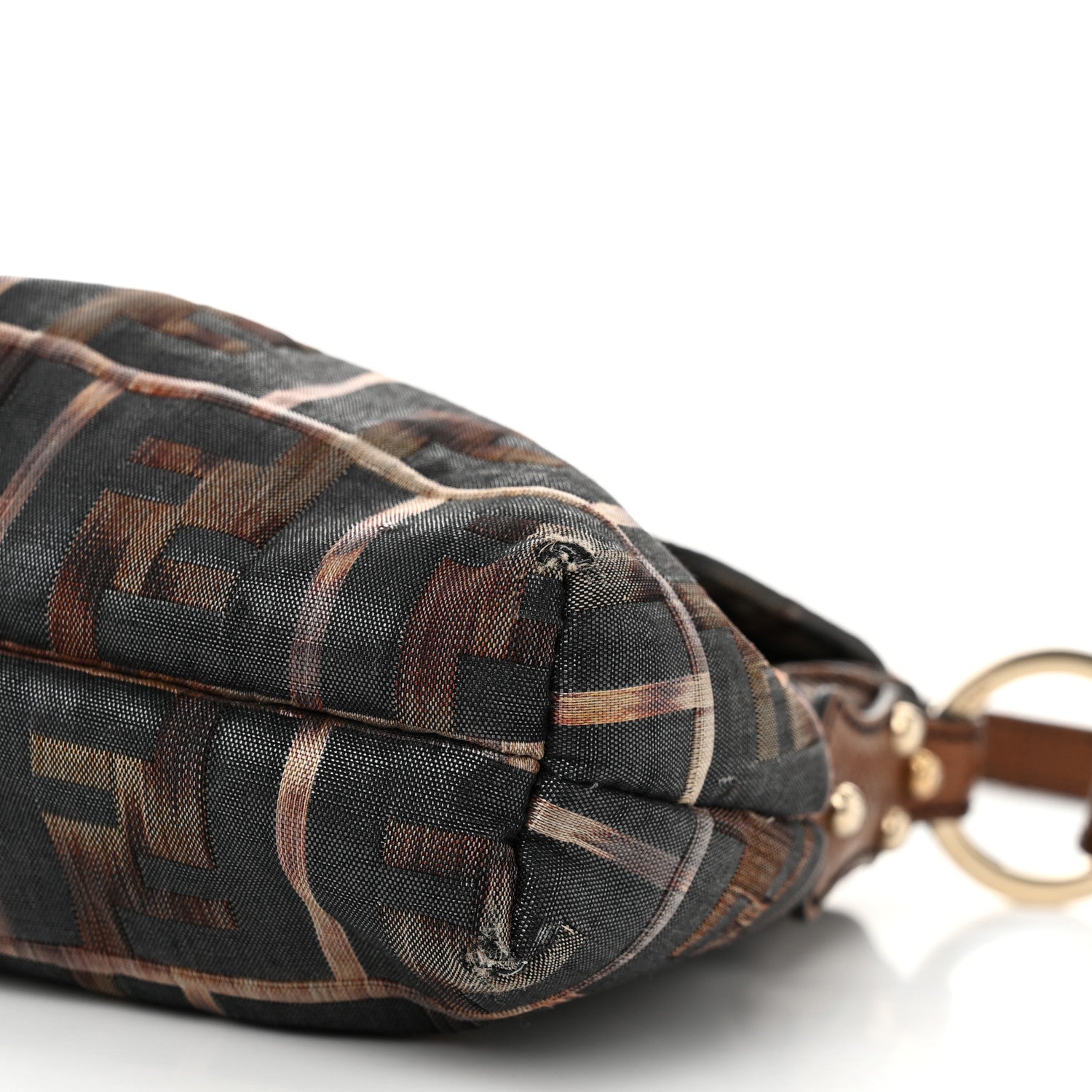 Fendi Zucca Vitello Lizard Embossed Small Chef Shoulder Bag Multicolor 9 of 10