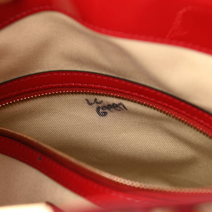 Valentino Garavani Patent Rockstud Dome Satchel Red 9 of 9