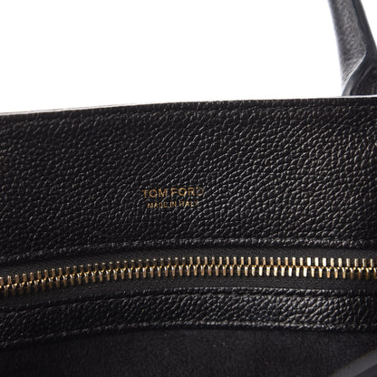 Tom Ford Pebbled Calfskin Medium Jennifer Zip Tote Black 8 of 10