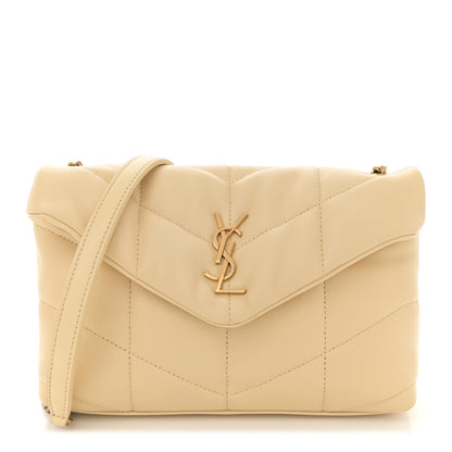 Saint Laurent Lambskin Quilted Toy Loulou Puffer Monogram Chain Satchel  Jaune Pale 1 of 11