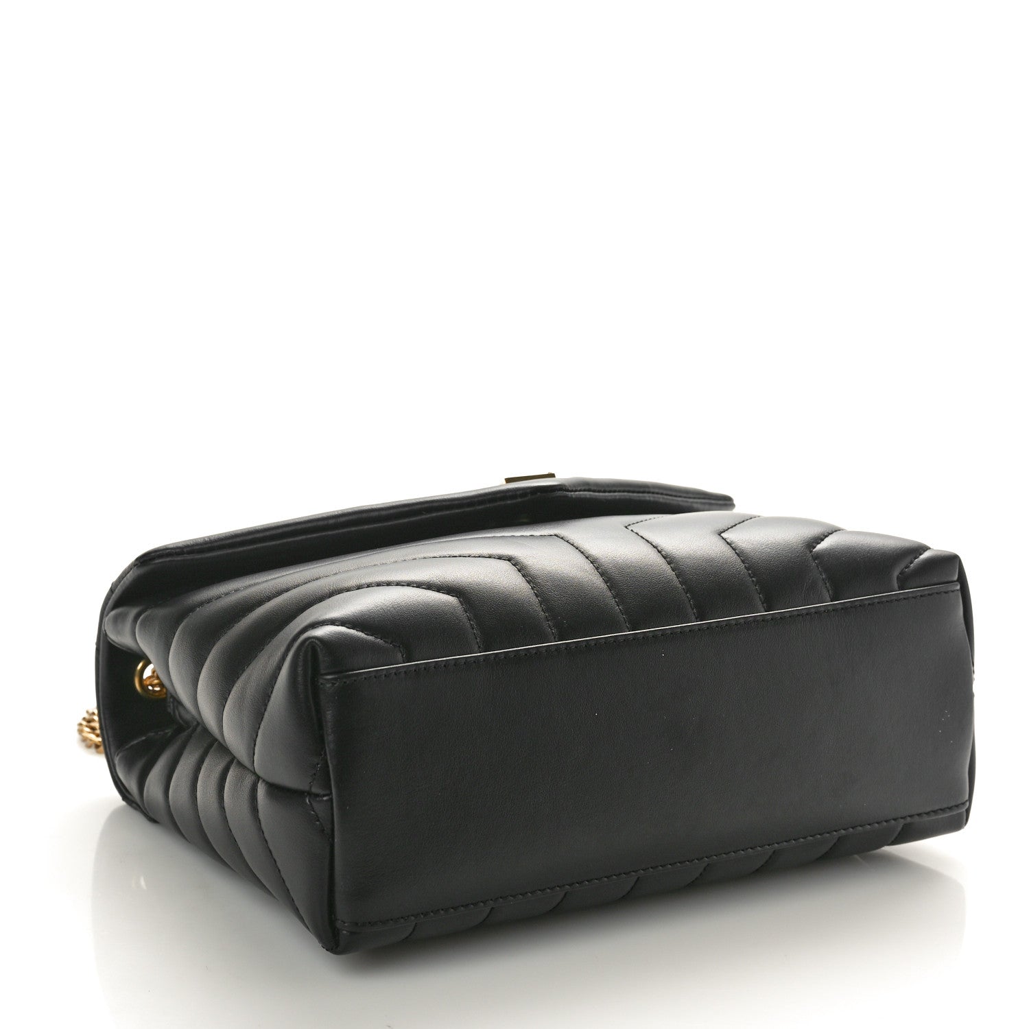 Saint Laurent Calfskin Y Quilted Monogram Small Loulou Chain Satchel Black 4 of 10