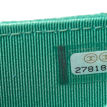 Chanel Caviar Chevron Quilted Card Holder Wallet Green 8 of 9
