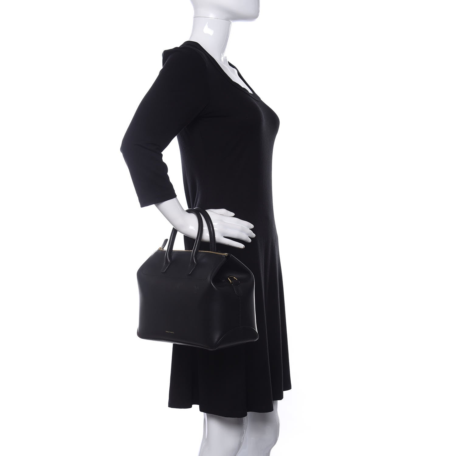 Mansur Gavriel Calfskin Mini Travel Crossbody Bag Black Flamma 2 of 9