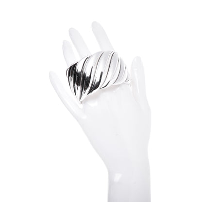 David Yurman Sterling Silver Wide Sculpted Cable Cuff Bracelet 2 of 5