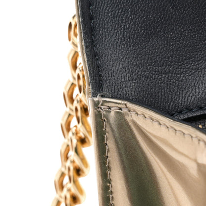 Christian Dior Metallic Calfskin Beaded Small Diorama Flap Bag Gold 12 of 13