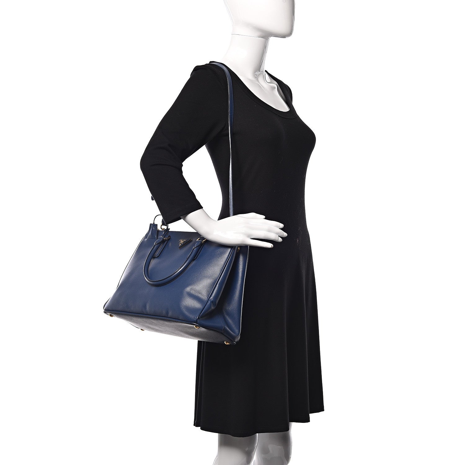 Prada Saffiano Medium Galleria Double Zip Tote Bluette 3 of 17