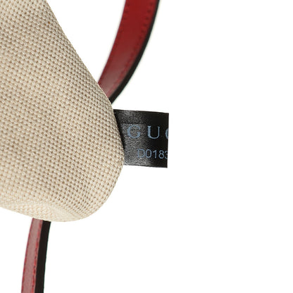 Gucci GG Supreme Monogram Calfskin Medium Nice Tote Beige Ebony Hibiscus Red 8 of 9