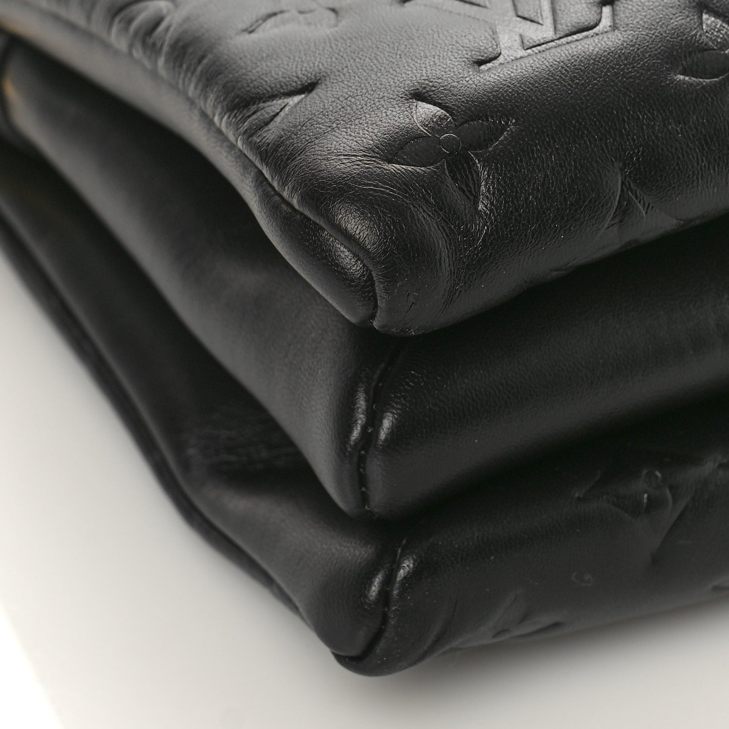 Lambskin Embossed Monogram Coussin PM Black