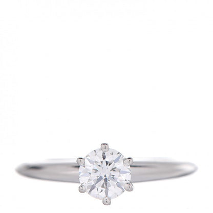 Tiffany Platinum Diamond .42ct Solitaire Engagement Ring 46 3.75 1 of 7