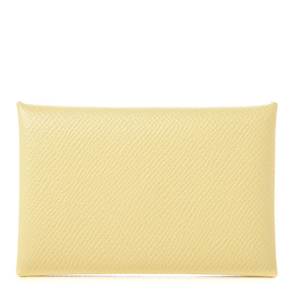 Hermes Epsom Calvi Card Case Jaune Poussin 1 of 8