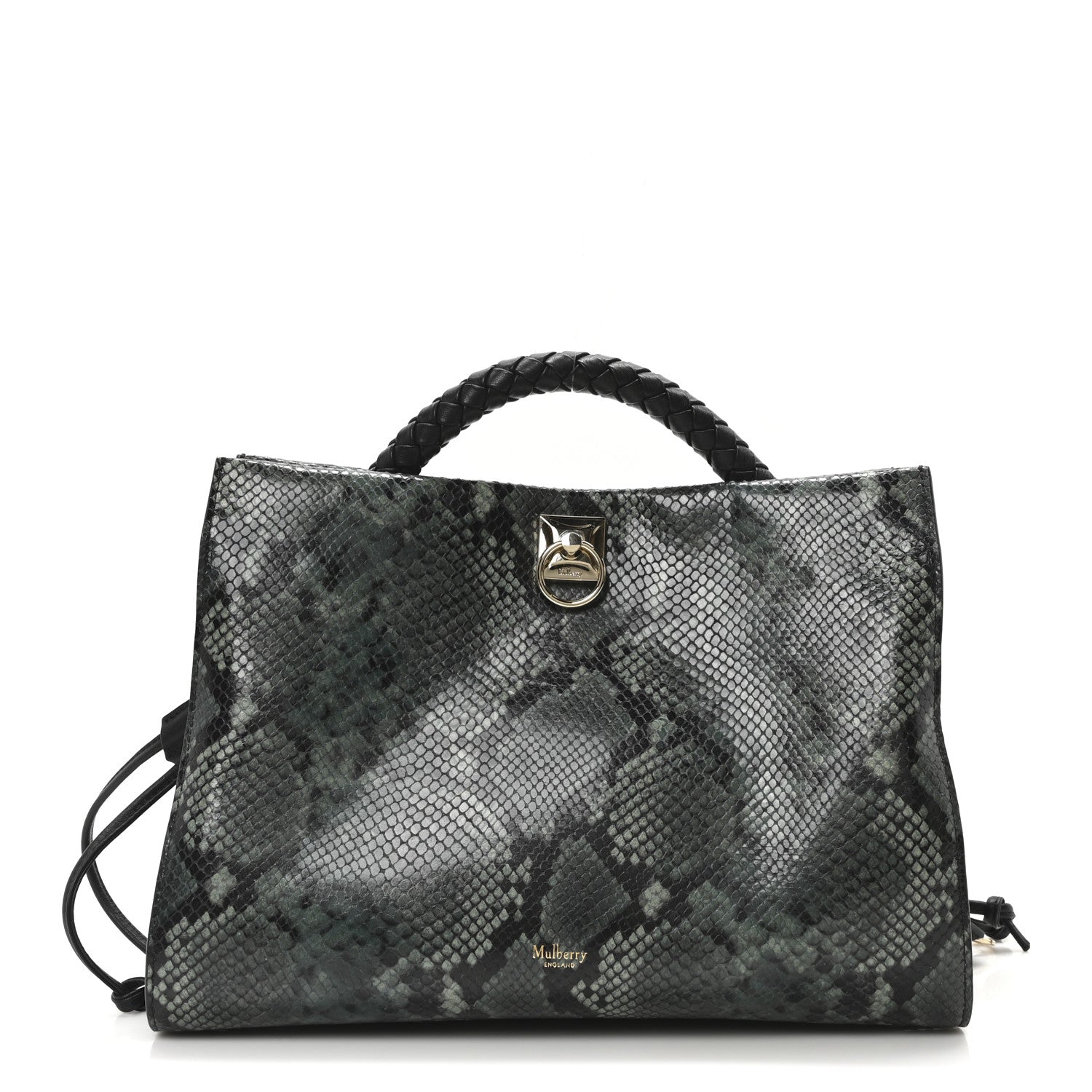 Mulberry Snakeskin Suede Iris Tote Green 1 of 10