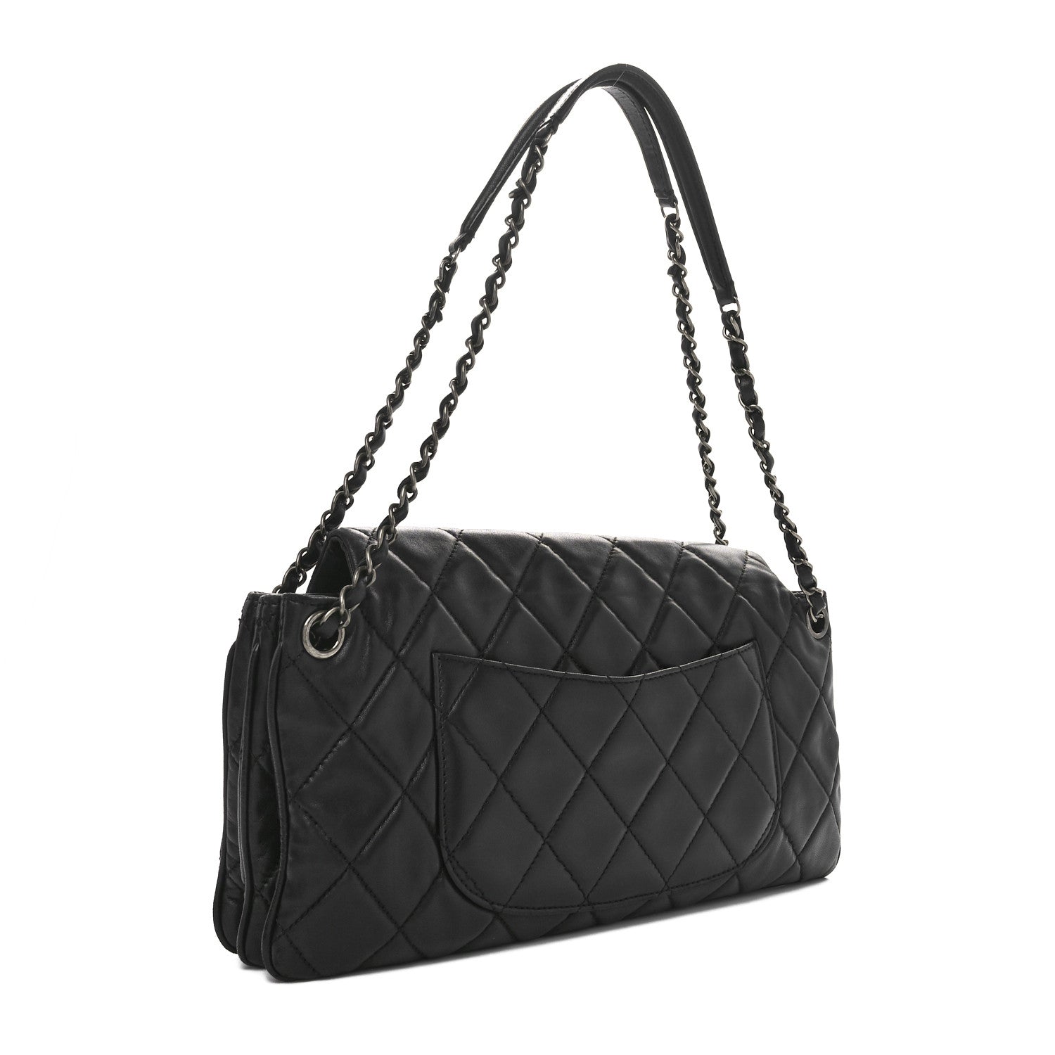 Chanel Lambskin Quilted Chanel 3 Accordion Flap Bag Black 2 of 10