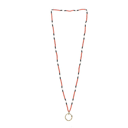 Gucci 18K Yellow Gold Coral Black Onyx Freshwater Pearl Turquoise Ouroboros Pendant Necklace 2 of 5