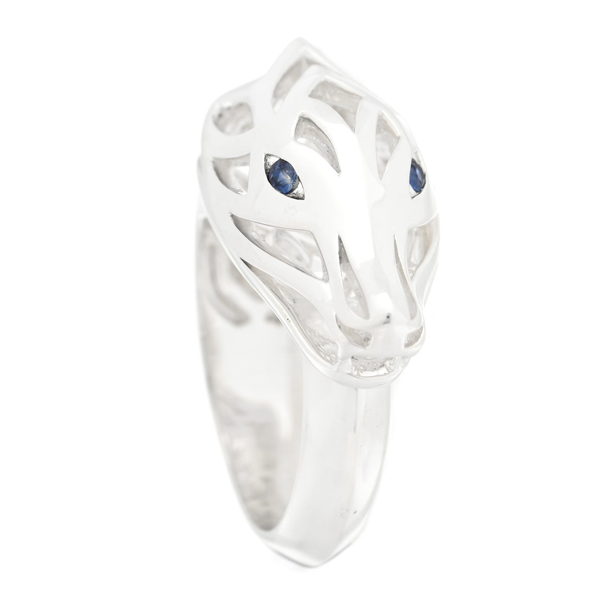 John Hardy Sterling Silver Blue Sapphire Naga Dragon Head Ring 54 7 4 of 6