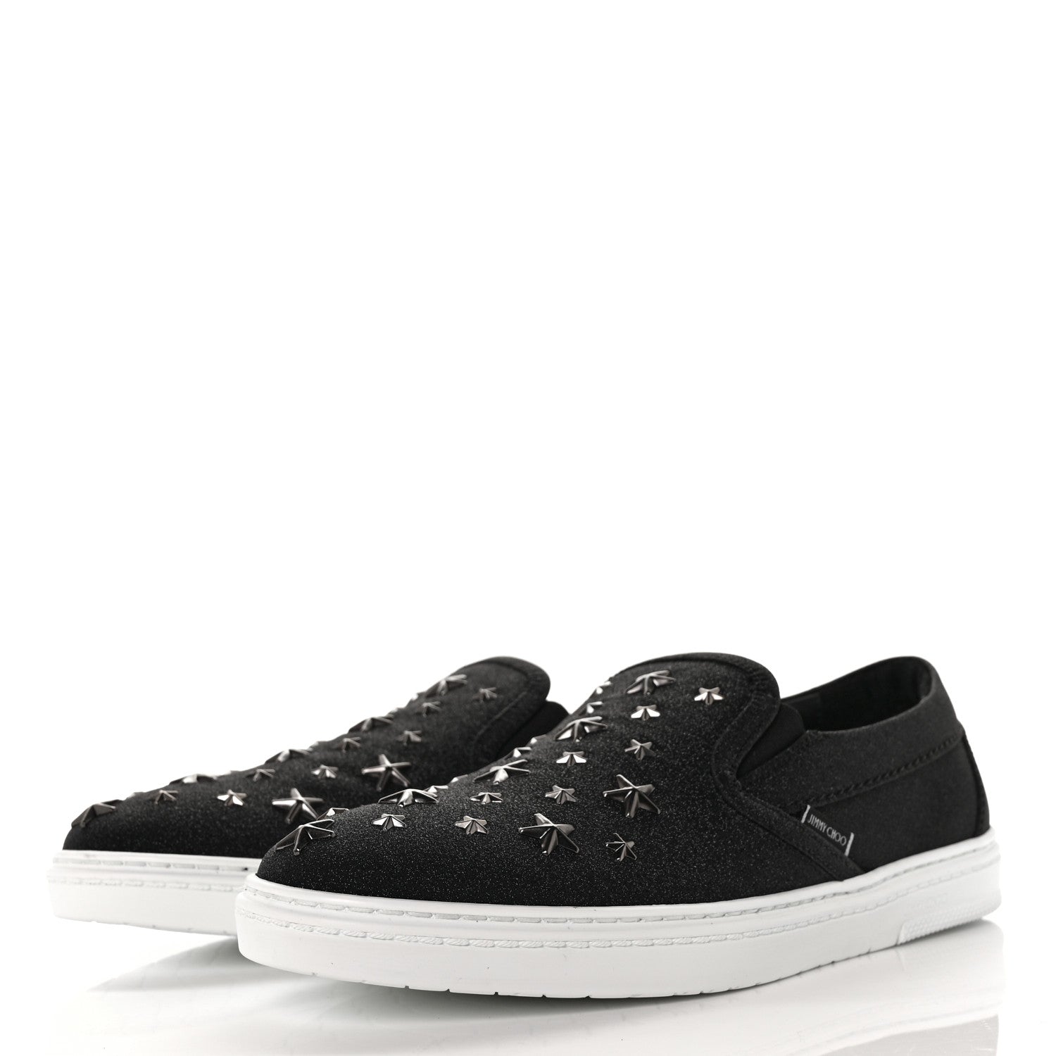 Jimmy Choo Fine Glitter Suede Mens Grove Sneakers 40 Black 3 of 8