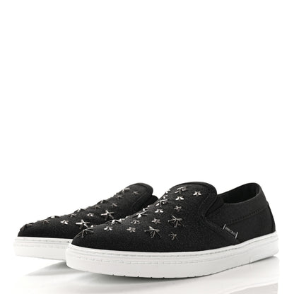 Jimmy Choo Fine Glitter Suede Mens Grove Sneakers 40 Black 3 of 8