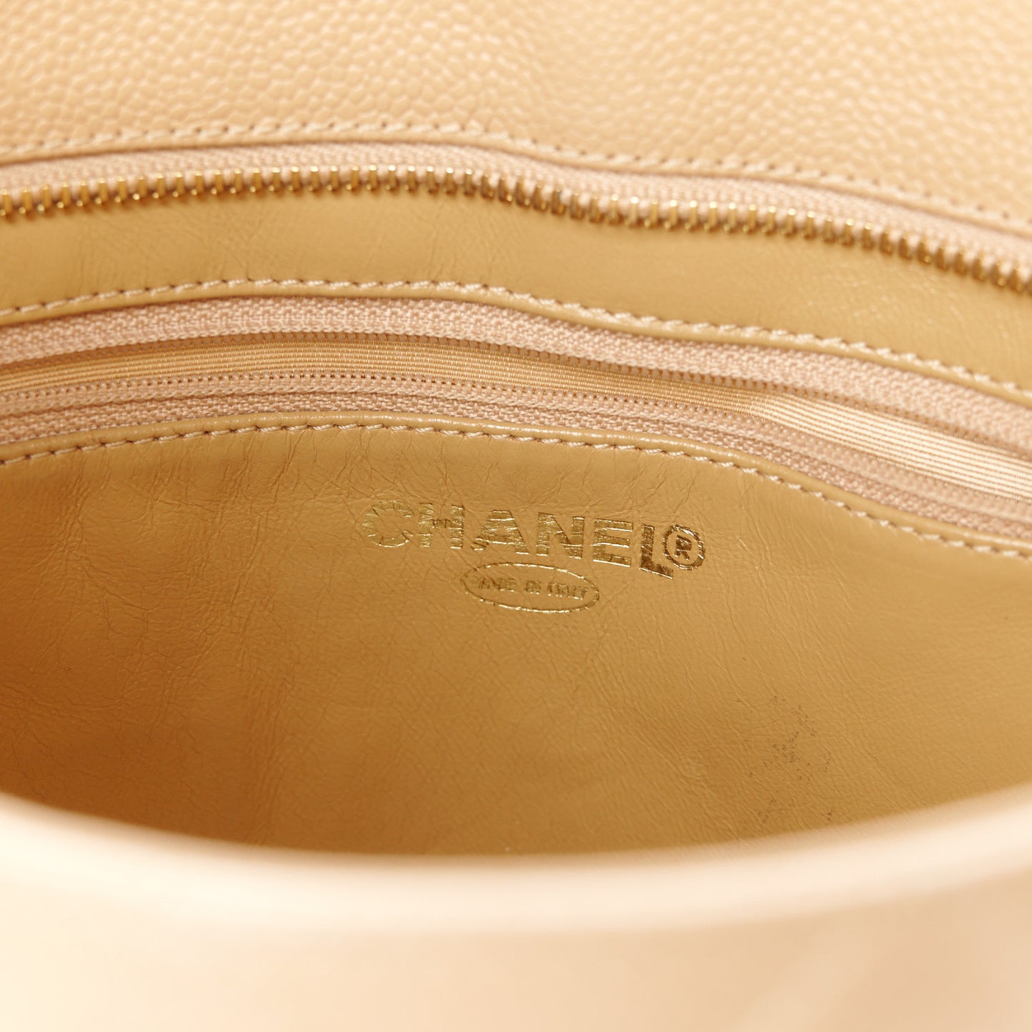 Caviar Quilted Medallion Tote Beige