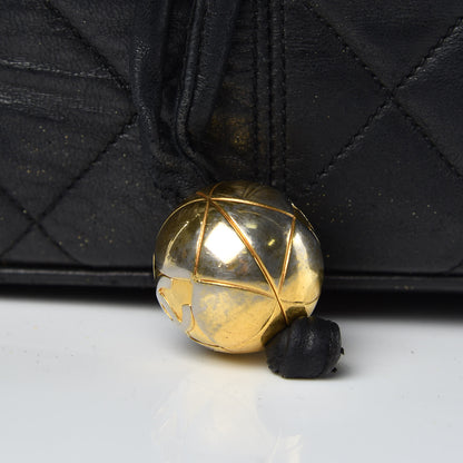 Chanel Lambskin Quilted Drawstring Bag Black 33 of 39